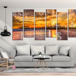 7pc Canvas  Santa Monica Pier