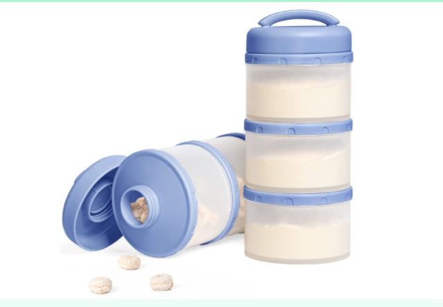 Termichy Stackable Formula Dispenser Portable Milk Powder Container, 2 Pack, Blue