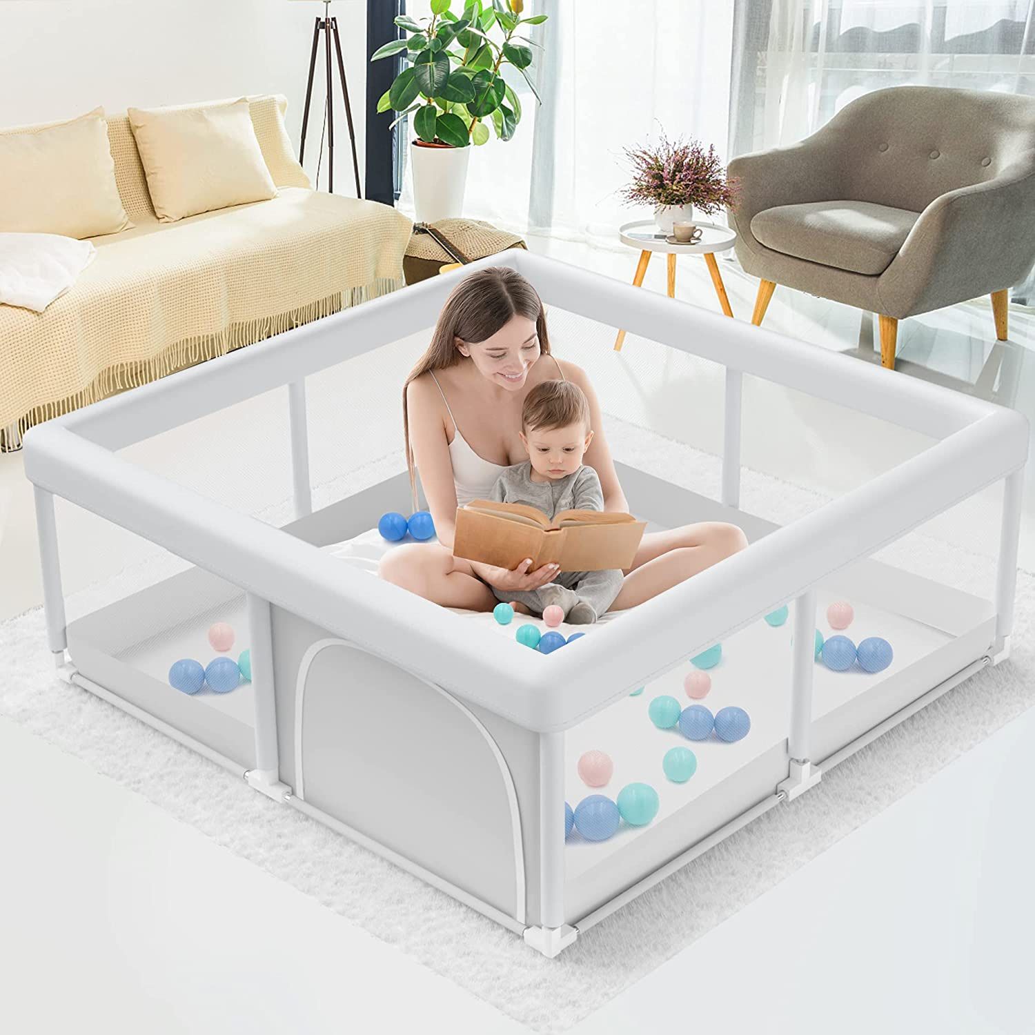 Baby Playpen, Baby Playard, Playpen for Babies and Toddlers with