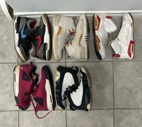 5 Pair Air Jordan Lot Size 6.5Y-7Y Retro 4 6 9 12 Legacy 312 Used Bundle