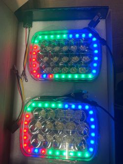 6 x 7 led headlights with Drl lights RGB