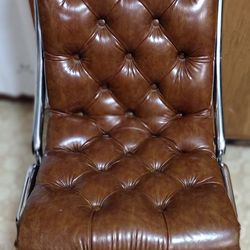 Vintage Leather Tufted Chairs Set Of 2