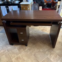 Computer Desk With File Cabinet.