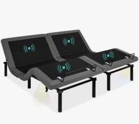 Adjustable Bed Frame Split King (Sync Control as King) with Remote, Adjustable Base with Head&Foot Incline
