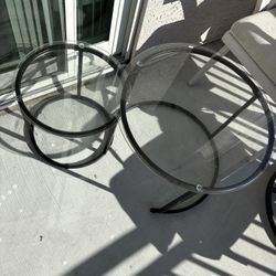 Black Coffee Glass Table Set of 2