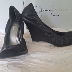 Genuine Soft Leather Ballet Slipper Heels By Jessica Simpson