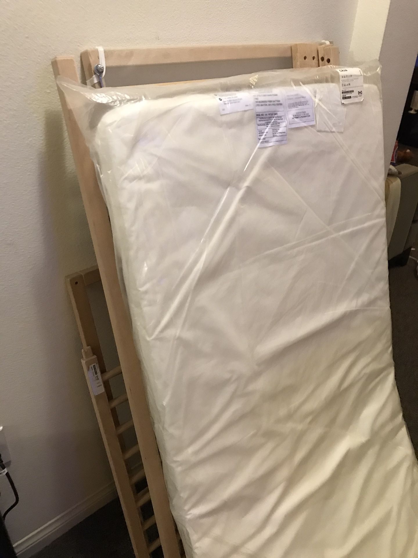 IKEA Baby Crib 27 1/2x52” with mattress!