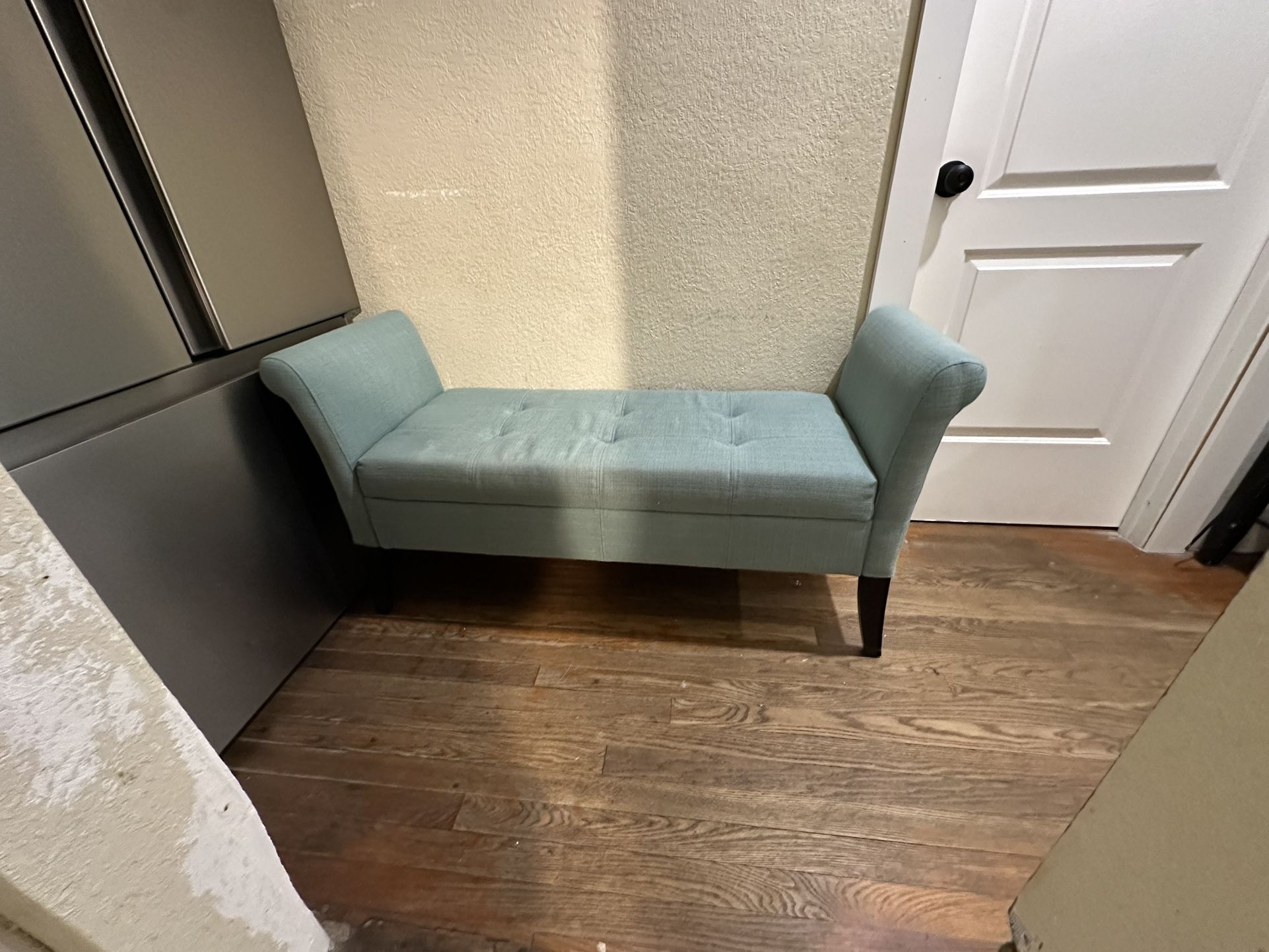 Stylish Teal Upholstered Bench – Great for Entryway or Bedroom