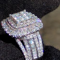 3 Carats Natural Vs2 Diamonds Ring 10k 