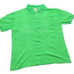 Lacoste Polo Shirt Men's Size 7 Green Crocodile Logo Short Sleeve Golf Pullover
