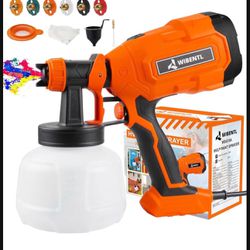 Paint Sprayer, 700W High Power HVLP Paint Gun with 1200ML Container, 6 Copper Nozzles and 3 Patterns, Easy to Clean, Paint Sprayers for Home Interior 