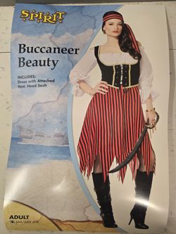 Buccaneer Beauty Pirate Costume Adult Small & Parrot