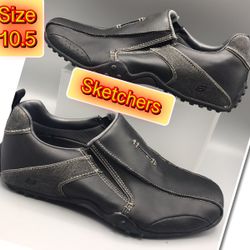 Sketchers Men’s Leather comfy Slip On 10.5