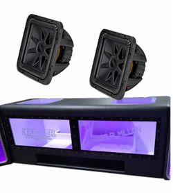 NEW CUSTOM PORTED BOX WITH 2 12 kicker l7s subwoofers