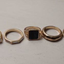 5 Rings Gold Plated 