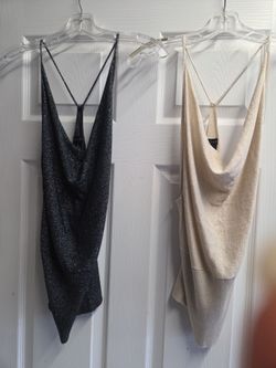 Set of 2 Q.U.E Cowl Neck Racerback Knit Tops - Size Medium