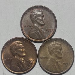 1951 P,D&S Lincoln Wheat Pennies 