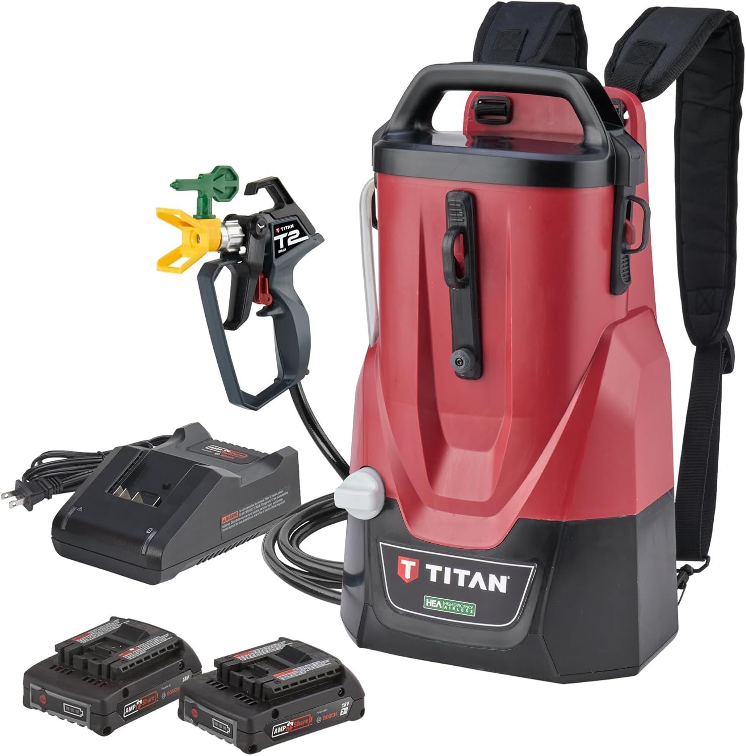 Titan 2441251 ControlMax 1650 18V Cordless High Efficiency Airless Paint Sprayer, HEA Technology Decrease Overspray by up to 55%, Cordless Allows You 