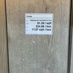Waterproof Laminate Flooring 8.3mm Orange