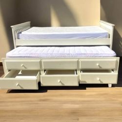 Twin Bed With Trundle And Storage 