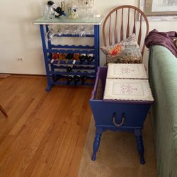 Glass Top Wine Rack/Endtable Duo