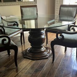 Glass Top Dining Table & Chairs