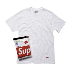 New Pack of 3 - Supreme x Hanes Tagless Tees T-Shirt White - Size 2XL