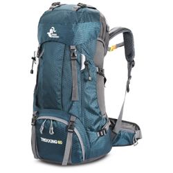 Bseash 60L Waterproof Hiking Camping Backpack with Rain Cover, Large Outdoor Sport Travel Daypack Rucksack for Climbing