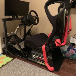 Complete Full Racing Simulator Rig System Next Level Racing Thrustmaster T300 Buttkicker
