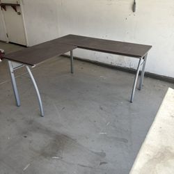 Metal and Wood L-shaped desk