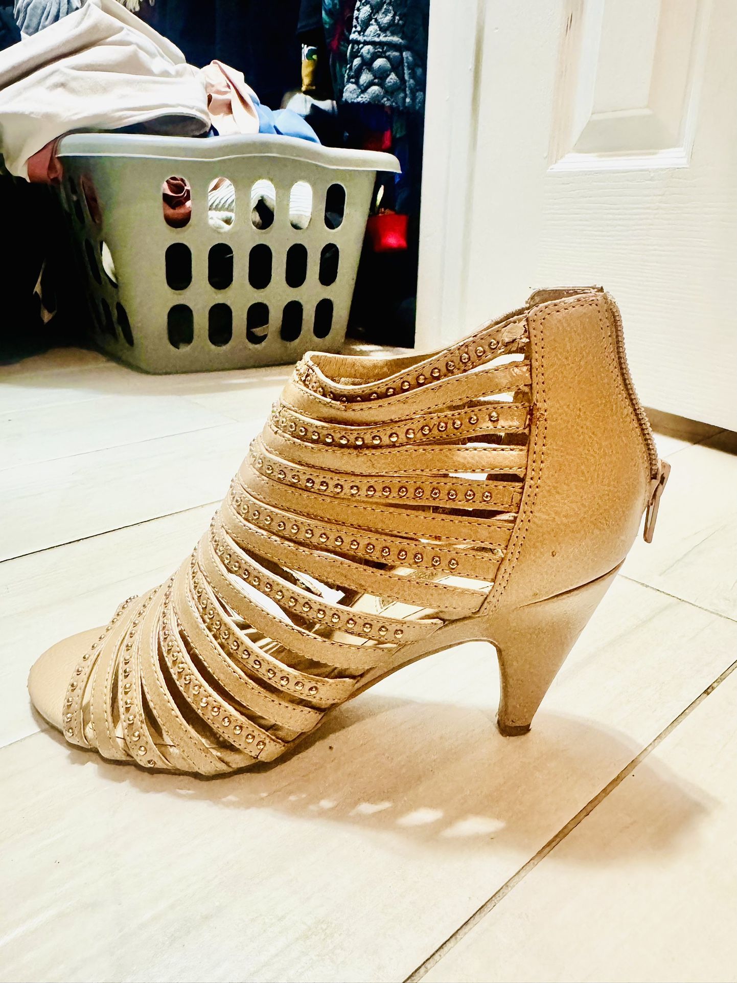 INC wear UP or low key..harold w short heel booties w a lil shimmer. barely any use