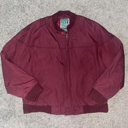 Vintage 80's Ivy Club Classic Jacket Men Medium Bomber Jacket Maroon