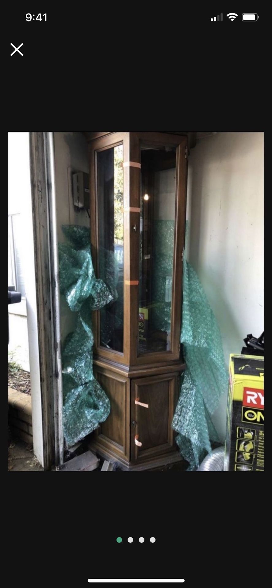 Hexagon Solid Wood Collectible Cabinet