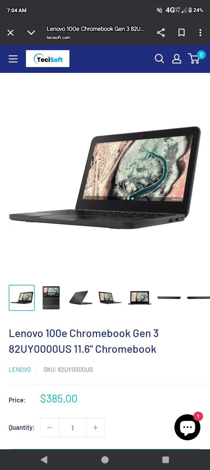 Lenovo 100e Chromebook Gen 3 82UY0000US 11.6" Chromebook - HD - 1366 x 768 - Intel Celeron N4500 Dual-core (2 Core) 1.10 GHz - 4 GB Total RAM - 4 GB O