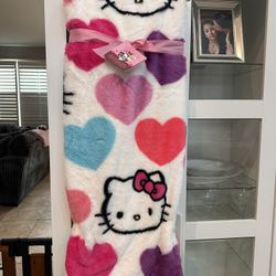 Hello Kitty, Blanket Valentine’s Brand New With Hanger And Tag