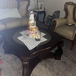 Brown Coffee Table & Side Tables