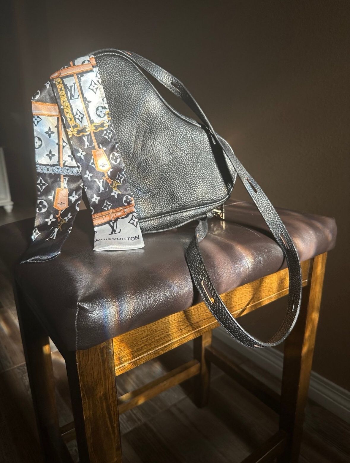 Black Leather Heart Bag