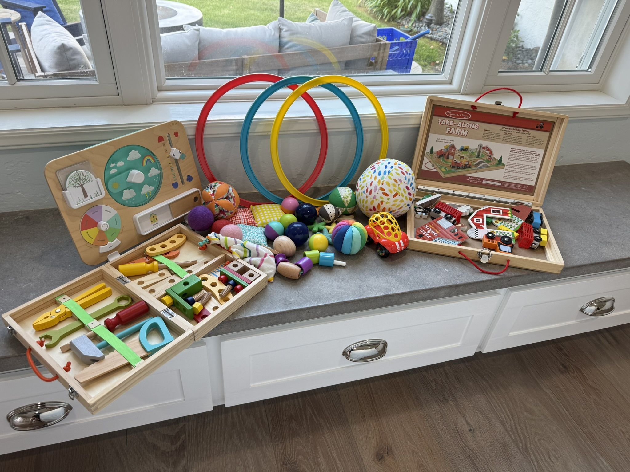 Toys from Lovevery, Melissa & Doug, Etc.