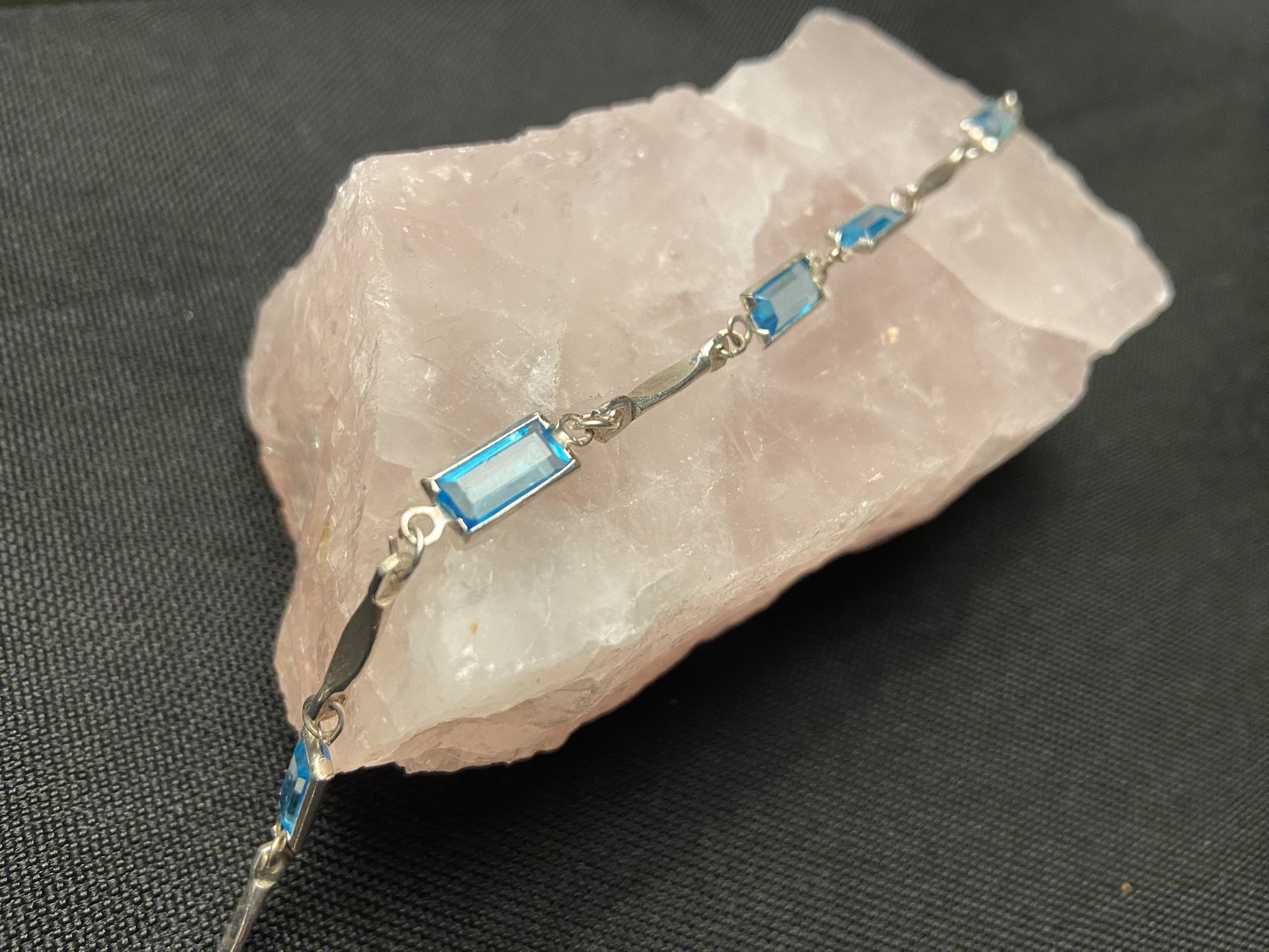 SILVER & CRYSTAL/GLASS ANKLET