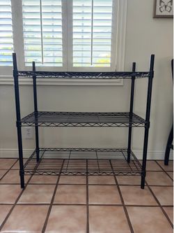 Black 3-Tier Wire Storage Shelf 36x36x16
