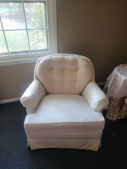 White Tufted Upholstered Armchair