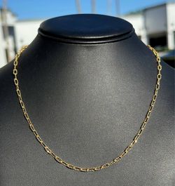 Jewelry 14k yellow gold Ball PaperClip made in Italy 🇮🇹 chain necklace 20.00” 3.20 mm width