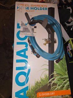 Aquajoe Steel Garden Hose Holder with Faucet
