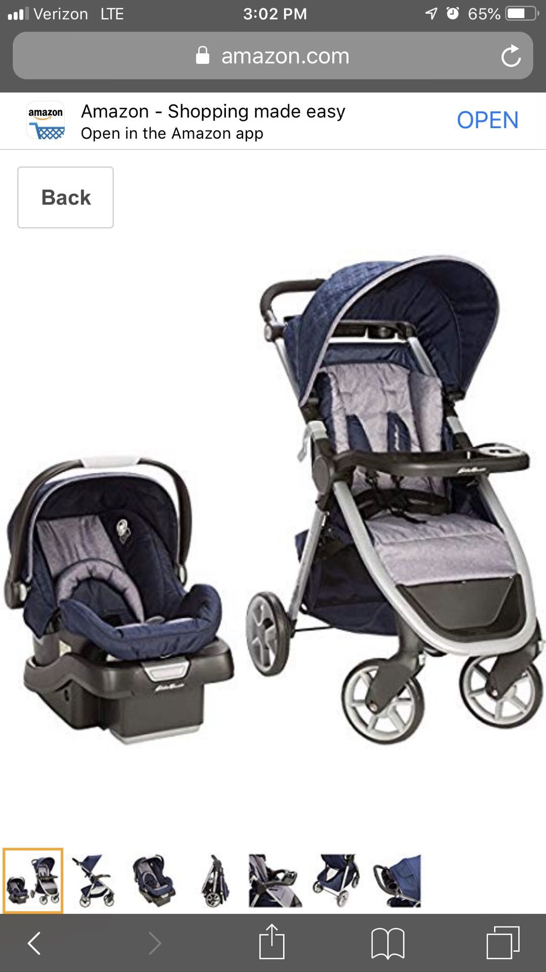 Eddie Bauer Infant car seat with base and stroller system