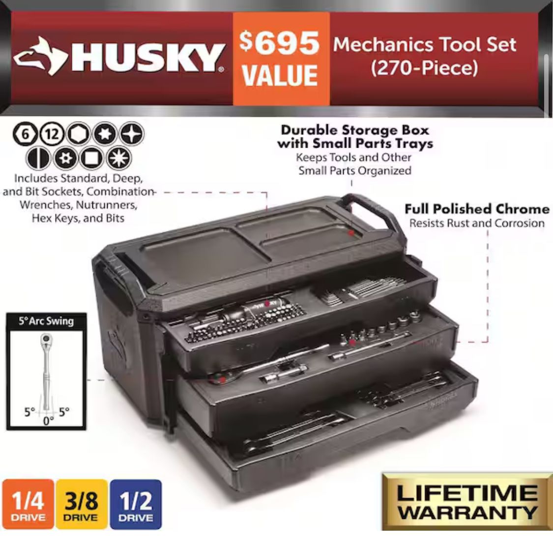 Husky 270 piece Mechanics Set