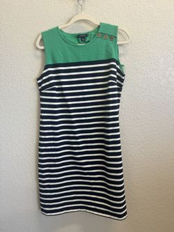 Lands End Color Block Stripes Dress