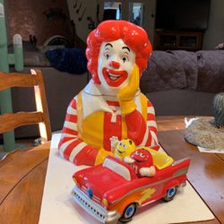 Collectiables- 2 For $99 Classic Ronald McDonald Cookie Jar w/ M&Ms car