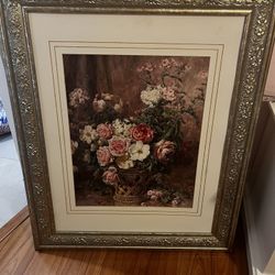Large Floral Framed Wall Art