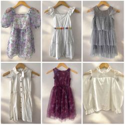 Girls size6 dress & white top bundle worn once or new