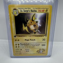 1st Edition Lt. Surge’s Raichu Pokémon Card